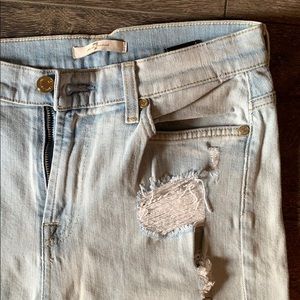 7 for all Mankind Crop Distressed Jeans
